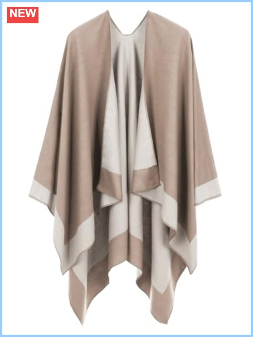 Women's Reversible Open Front Poncho Cape Oversized Shawl Wrap Cardigan